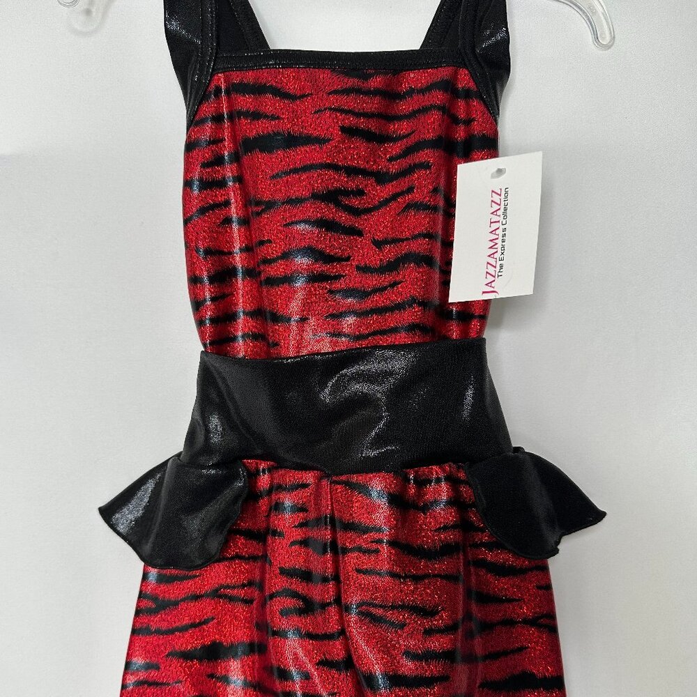 Red Zebra Biketard Kids Dance Costume